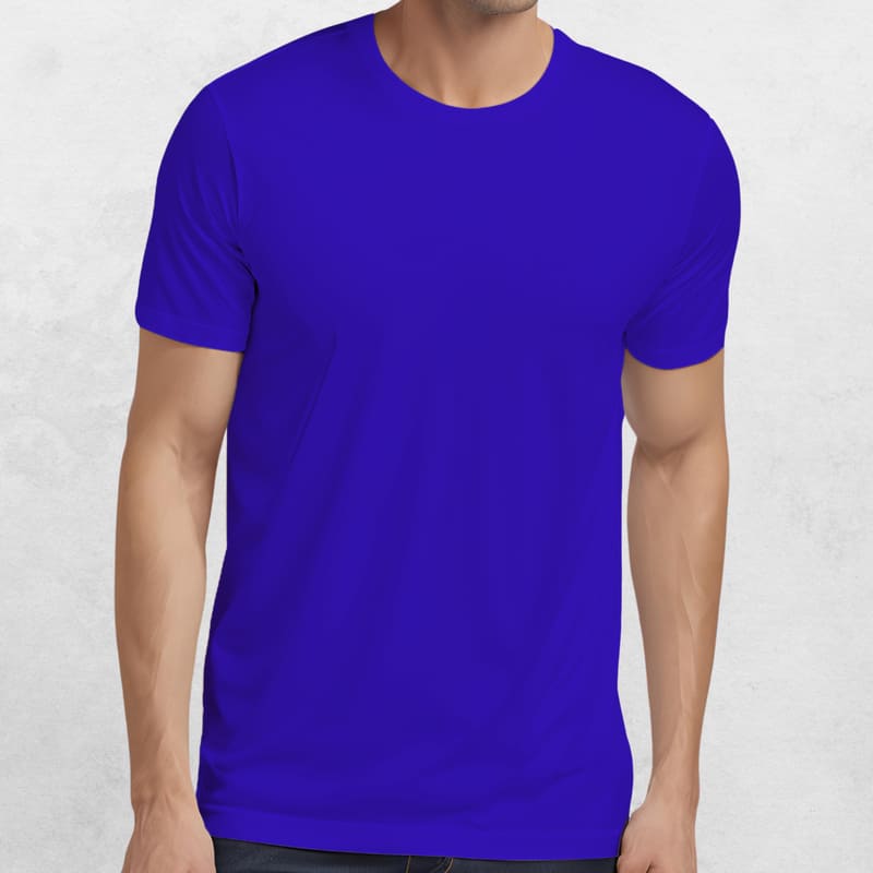 Royal Blue Round Neck Sublimation T-shirt (100_ Polyester)