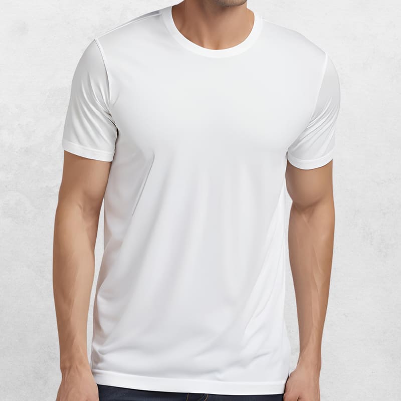White Round Neck Sublimation T-shirt (100_ Polyester)